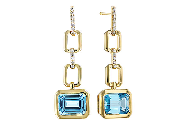 B320-77290: EARRINGS 3.20 BLUE TOPAZ 3.32 TGW (8x6MM BT)