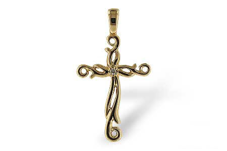 L052-58226: CROSS PENDANT .01 BR